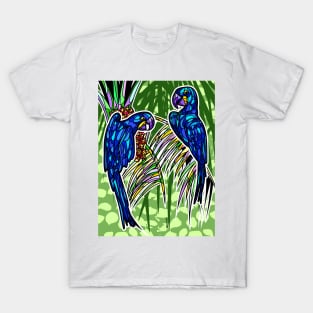 Blue Macaw couple T-Shirt